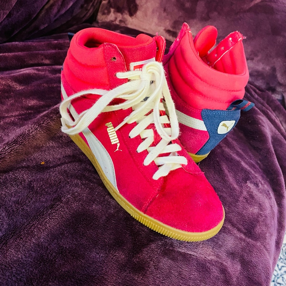 Puma Fuchsia and White High-Tops
